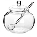 1 pcs Glass Jar Sugar Cookie Bowl Lid Spoon Transparent Storage Popular 250ml