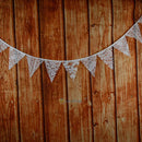 12Flag 3.2M White Lace Flag Banner  Pennant Wedding/Birthday Party Hanging Decor