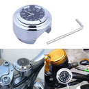 Motorcycle Bike Chrome Waterproof Black Dial Handlebar Clock Glow Watch 2019 CHW