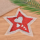 1x five star reversible sequins sew on patches for clothes jeans DIY embroidery'