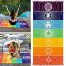 Tassel Rectangle Swimming Bath Spa Beach Towel Yoga Mat Quick Dry Rainbow Print