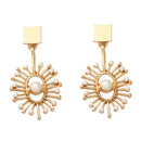 Fashion Exquisite Zinc Alloy Simulated Pearls Drop Earrings Charms Bridal D