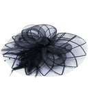 Flower Feather Fascinator Headband Hat Wedding Prom Ladies, Black