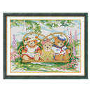Bears Swing Cross Stitch Stamped Kits Quilt Pre-Printed Cross-Stitching Patterns