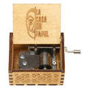 Retro Hand Cranked Music Box Wood Children Gift for Home Bedroom Ornaments