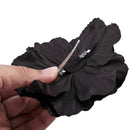 Barrette Hair Clip with Peony Flower and Strass for Baby Girls Women - Blac