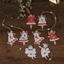 8Pc Christmas Ornament Wooden Crafts Hanging Pendants Xmas Tree Home DecoraSEAU