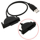 USB 2.0 to Mini Sata II 7+6Pin Adapter for Laptop CD/DVD ROM Drive Cable ME