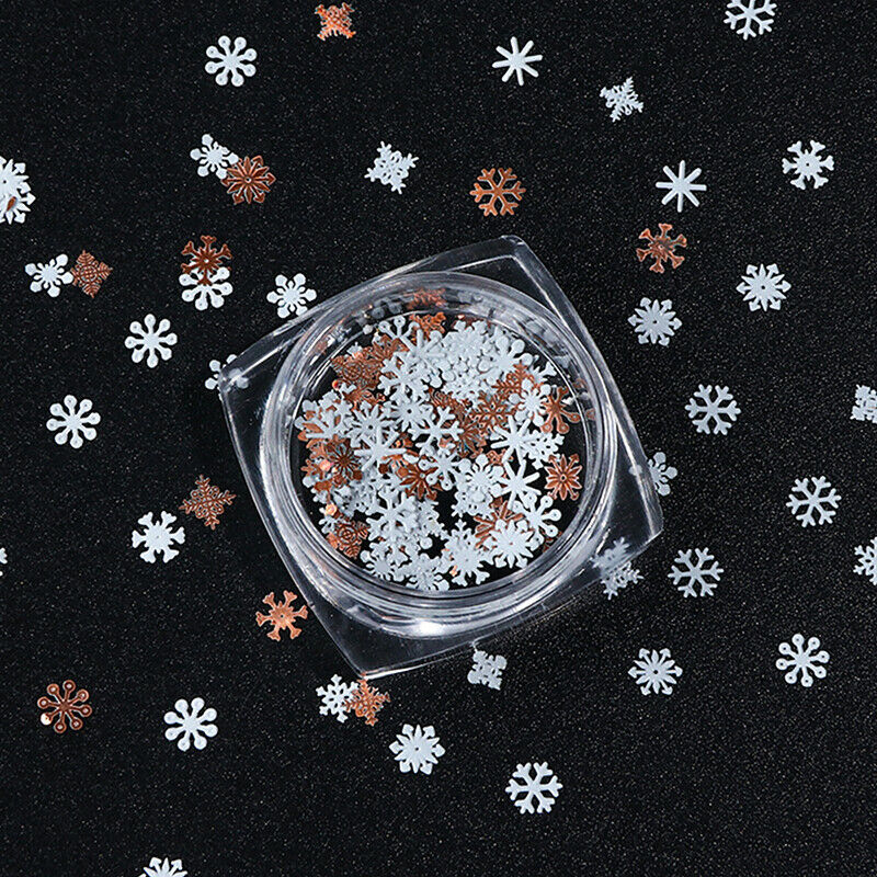 Mixed Nail Metal Flakes White Snowflakes DIY Christmas Decorations Slice Stic Fh