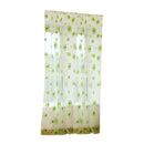 Slot Top Voile Curtain Panel Net Sunflower Printed Sheer Tulle Drape Green