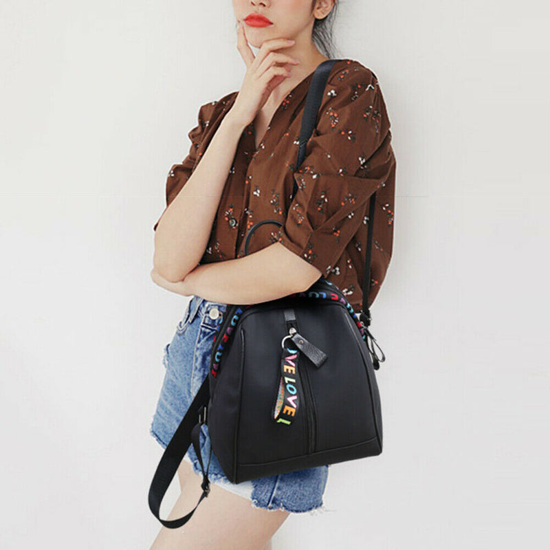 Durable Large Capacity Oxford Ch Wearproof Women Backpack Ribbon Pendant