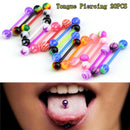 20Pcs Multicolor Stud Tounge Rings Bar  Barbell Body Piercing Jewelry SpiritedME