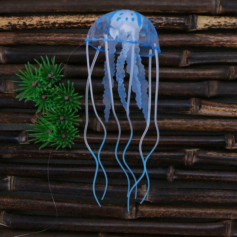 Simulation Artificial Jellyfish Glowing Aquarium Fish Tank Decor(Blue)