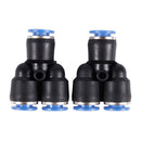 6 mm to 6 mm Y Shaped Push In Connector Compressed Air Fittings, 2 pcs T2V8