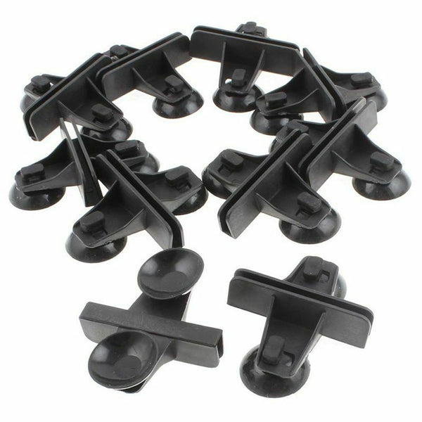 Aquarium Fish Tank Plastic Sucker Clip Divider Sheet Holder Black 10 pcs H9A4