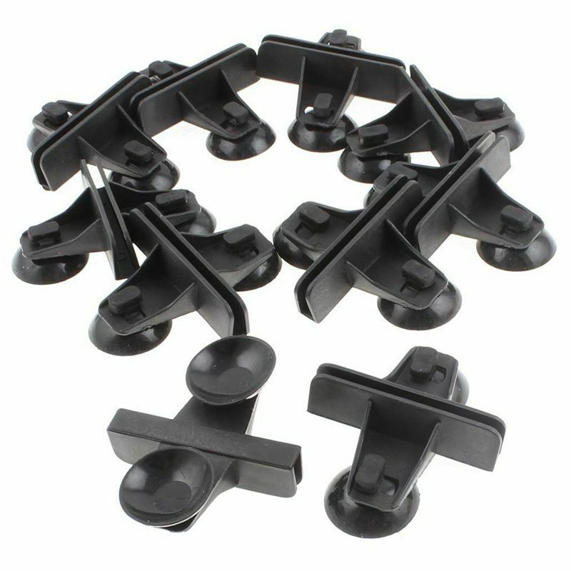 Aquarium Fish Tank Plastic Sucker Clip Divider Sheet Holder Black 10 pcs H9A4