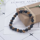 Men's Tiger Eye Matte Mala Gems Yoga Beaded Bracelet Energy Viking Jewelry