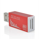 1PC USB 2.0 All in 1 Multi Memory Card Reader for Micro SD SDHC TF M2 MMC MS PRO