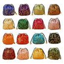 24pcs Silk Brocade Jewelry Pouch Bag, Drawstring Coin Purse,Gift Bag Value  I1W2