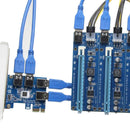 4 Slots PCI-E 1 to 4 PCI Express 16X Slot External Riser Card Adapter Board