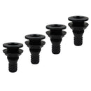 4pcs 1'' Black Plastic Marine Yacht Bilge