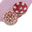 200Pcs Mixed Flowers Wooden Buttons Fit Sewing Scrapbooking Decor 2 Holes