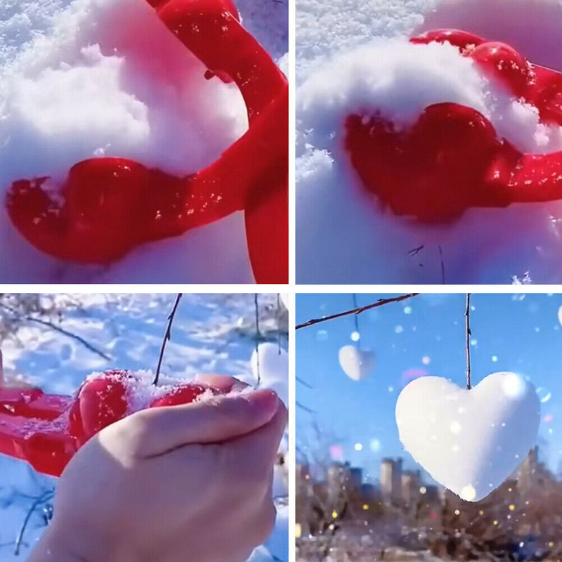 Heart-shaped Snowball Clip Funny Snowball Mold Kids Outdoor Toys (30x8cm)