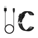 USB Charging Data Sync Cable + Silicone Wrist Band for Garmin Fenix 5 Black
