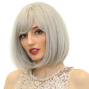 12" Bob Wigs Short Straight Synthetic Hair Full Wigs for Women Natural Looking