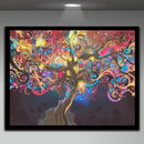 Silk Cloth Poster Psychedelic Tree Abstract Art for Home Wall Decor 50*33cm Gift