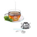 Stainless Steel Teapot Shape Tea Leaf Infuser Tray Spice Herbal Strainer Filter
