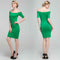 Sexy Women Off Shouder Bodycon Party Evening Cocktail Pencil Dress Green M A#S