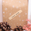 100Pc "Hand Made" Self Adhesive Stickers Kraft Seal Paper Label Gift 1.2*7.1 Hn
