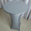 Grey Stretch Cocktail Poseur Dry Bar Pub Spandex Tablecloth Cover Party 60cm