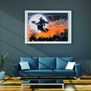 5D DIY Full Drill Diamond Painting Halloween Cat Witch Cross Stitch Kit