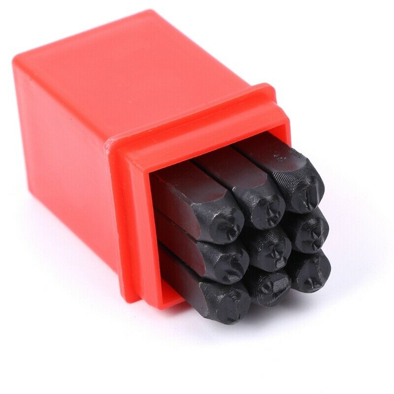 1 Set Numbers Steel Metal Die Leather Stamp Punch Tool Case Kit Craft 5Mm