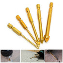 5 Pcs Hex Shank Glass & Tile Drill Bit Set, Drill Bit Glass Tile,3mm, 4mm,  Z3V9