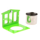 Stainless Cup Pet Bird Cage Water Food Bowl Feeder Drinker Feeding Stand Cup