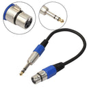 3P XLR Female Jack to 1/4" 6.35mm Male Plug Stereo Microphone Adapter Cable