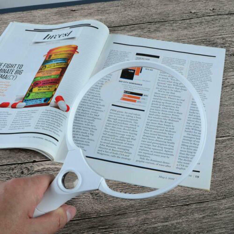 Extra Large 5.5inch Handheld 2X 4X 25X LED Magnifier Magnifying Glass Loop FCM
