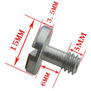 Flat Head Slotted Metal Screw 1/4" for Camera Monopod Tripod Quick Release