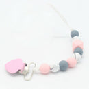 Baby Pacifier Clip Chain Colorful Love Heart Silicone Dummy Pacifier Clip C