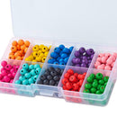 One Box Round Painted Multi Color Wooden Beads DIY Project Bracelet Jewelry