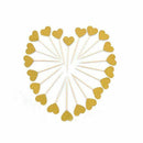 50-Piece Golden Love Heart Cake Dessert Inserted Card Cupcake Toppers Decor T7Z3