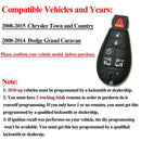 Car Remotes 6 Button Key Fob Compatible for Chrysler Town Country 2008-2015 X3J1