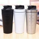 25oz White Stainless Steel Protein Mixer Blender Shaker Cup Water Bottle