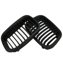 1 Pair Abs Front Replacement Matte Black Kidney Grille Grill For Bmw E46 3  P5H2