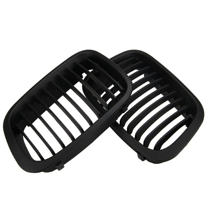 1 Pair Abs Front Replacement Matte Black Kidney Grille Grill For Bmw E46 3  P5H2