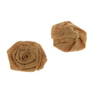 20Pcs Rustic Flower Rose Wedding Burlap Hessian Jute Retro Decor White+Brown
