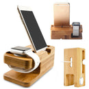Bamboo Wood Charging Station Charger Dock Stand Holder For  Watch iPhone_3C